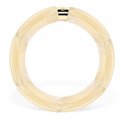 Bracelet jonc élastiqué CHAUD CACAO MONO SOL 3 - Ivoire marbré PARABAYA