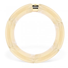Bracelet jonc élastiqué CHAUD CACAO MONO SOL 3 - Ivoire marbré PARABAYA
