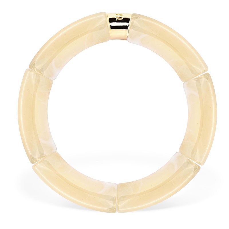 Bracelet jonc élastiqué CHAUD CACAO MONO SOL 3 - Ivoire marbré PARABAYA Bracelet jonc élastiqué CHAUD CACAO MONO SOL 3 - Ivoire marbré PARABAYA