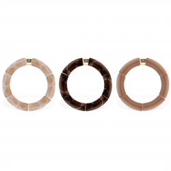 Bracelet jonc élastiqué CHAUD CACAO MONO MOCA 1- Beige marbré