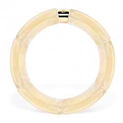 Bracelet jonc élastiqué CHAUD CACAO MONO CREME 3 - beige marbré PARABAYA