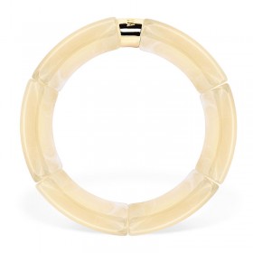 Bracelet jonc élastiqué CHAUD CACAO MONO CREME 3 - beige marbré PARABAYA