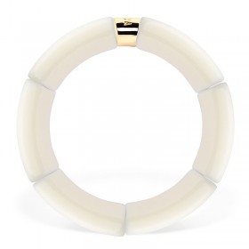 Bracelet jonc élastiqué CHAUD CACAO MONO CREME 1- Blanc cassé PARABAYA