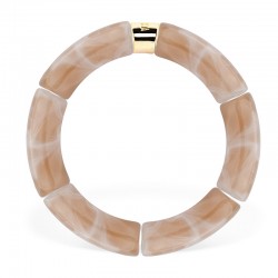 Bracelet jonc élastiqué CHAUD CACAO MONO CREME 1- Taupe marbré PARABAYA