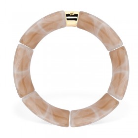 Bracelet jonc élastiqué CHAUD CACAO MONO CREME 1- Taupe marbré PARABAYA