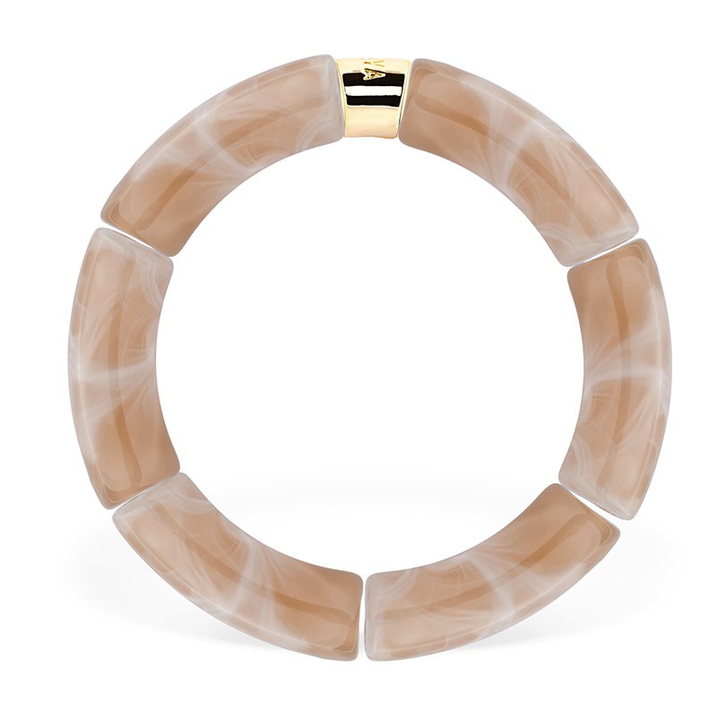 Bracelet jonc élastiqué CHAUD CACAO MONO CREME 1- Taupe marbré PARABAYA