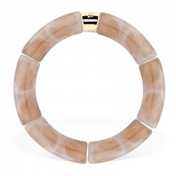 Bracelet jonc élastiqué CHAUD CACAO MONO MOCA 1- Beige marbré PARABAYA