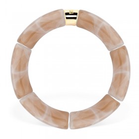 Bracelet jonc élastiqué CHAUD CACAO MONO MOCA 1- Beige marbré PARABAYA