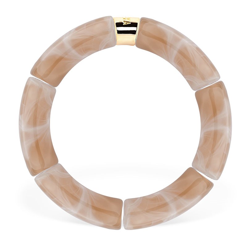 Bracelet jonc élastiqué CHAUD CACAO MONO MOCA 1- Beige marbré PARABAYA