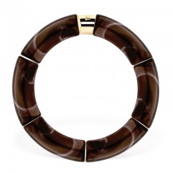 Bracelet jonc élastiqué CHAUD CACAO MONO MOCA 2 - Marron marbré PARABAYA