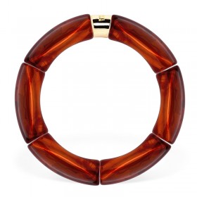 Bracelet jonc élastiqué CHAUD CACAO MONO IGARAPE 2 - Brun marbré PARABAYA