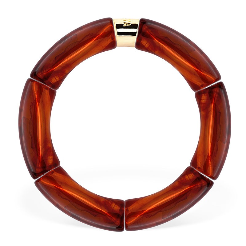 Bracelet jonc élastiqué CHAUD CACAO MONO IGARAPE 2 - Brun marbré PARABAYA Bracelet jonc élastiqué CHAUD CACAO MONO IGARAPE 2 - Brun marbré PARABAYA