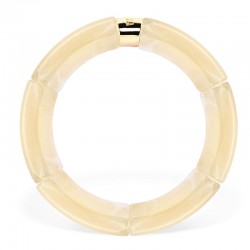 Bracelet jonc élastiqué CHAUD CACAO MONO IGARAPE 3 - Beige marbré PARABAYA