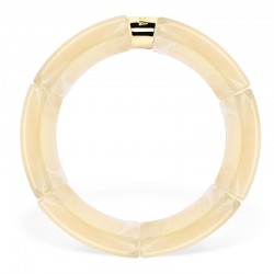 Bracelet jonc élastiqué MAS GRAOU MONO FELI 3 - Ivoire marbré PARABAYA