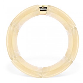 Bracelet jonc élastiqué MAS GRAOU MONO FELI 3 - Ivoire marbré PARABAYA