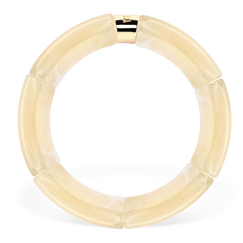 Bracelet jonc élastiqué MAS GRAOU MONO FELI 3 - Ivoire marbré PARABAYA