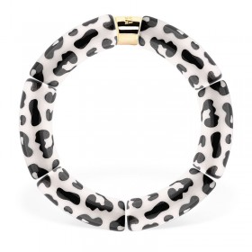 Bracelet jonc élastiqué MAS GRAOU POR FAVOR GRAOU 1- Léopard noir & blanc PARABAYA