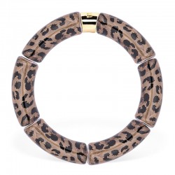 Bracelet jonc élastiqué MAS GRAOU MONO FELI 1- Léopard transparent PARABAYA