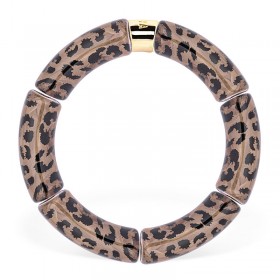 Bracelet jonc élastiqué MAS GRAOU MONO FELI 1- Léopard transparent PARABAYA