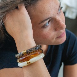 Bracelet jonc élastiqué MAS GRAOU POR FAVOR MONO FELI 1- Léopard
