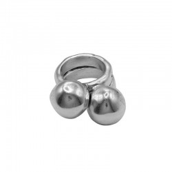 Grosse bague Métal ajustable SPHERIK - Deux anneaux avec boules - Ciclon