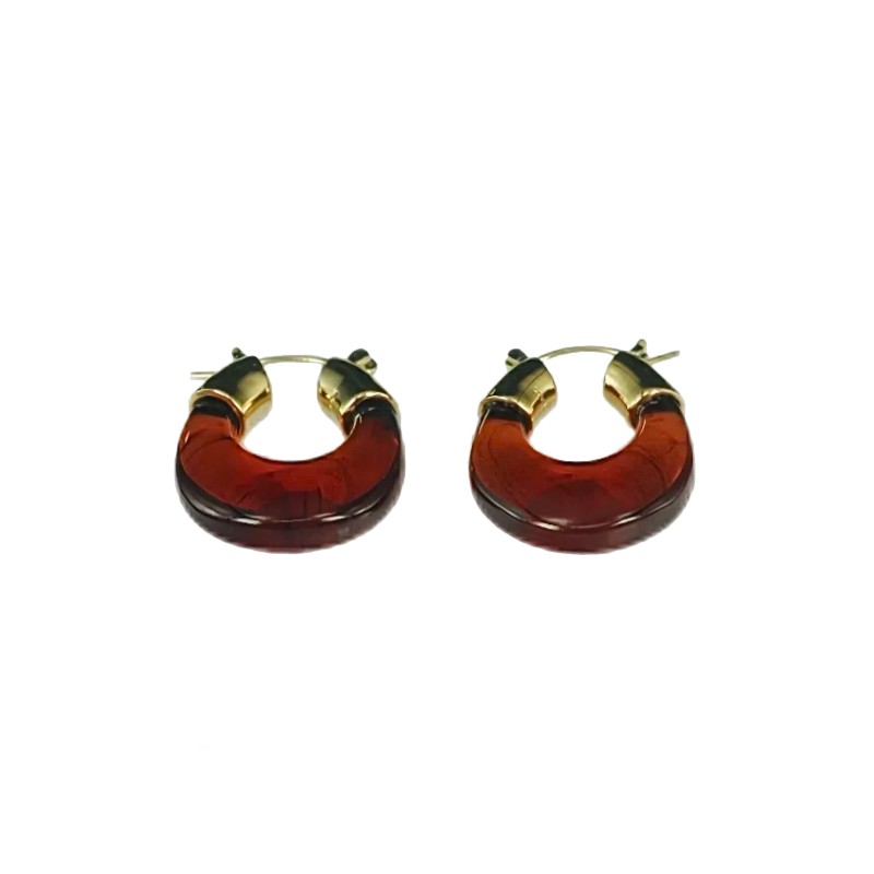 Boucles d'oreilles Créoles WINE - Résine Bordeaux - Lucas Jack