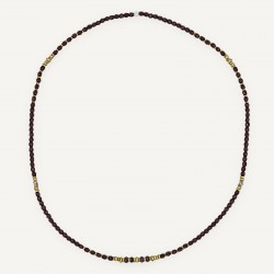 Collier & Bracelet BLONDIE BORDEAUX 3 tours - Perles Bohèmes & Hématites gold