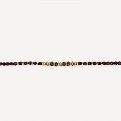 Collier & Bracelet BLONDIE BORDEAUX 3 tours - Perles Bohèmes & Hématites gold