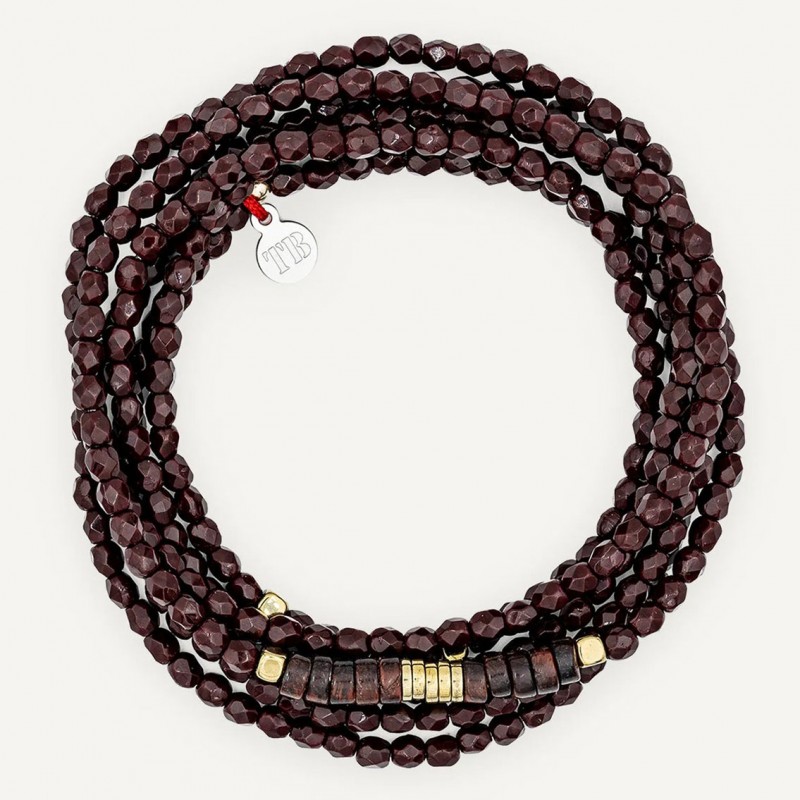 Collier & Bracelet NADEGE BORDEAUX 6 tours - Perles Bohèmes, Jaspes & Hématites gold - TÊTES BLONDES Collier & Bracelet NADEGE BORDEAUX 6 tours - Perles Bohèmes, Jaspes & Hématites gold - TÊTES BLONDES