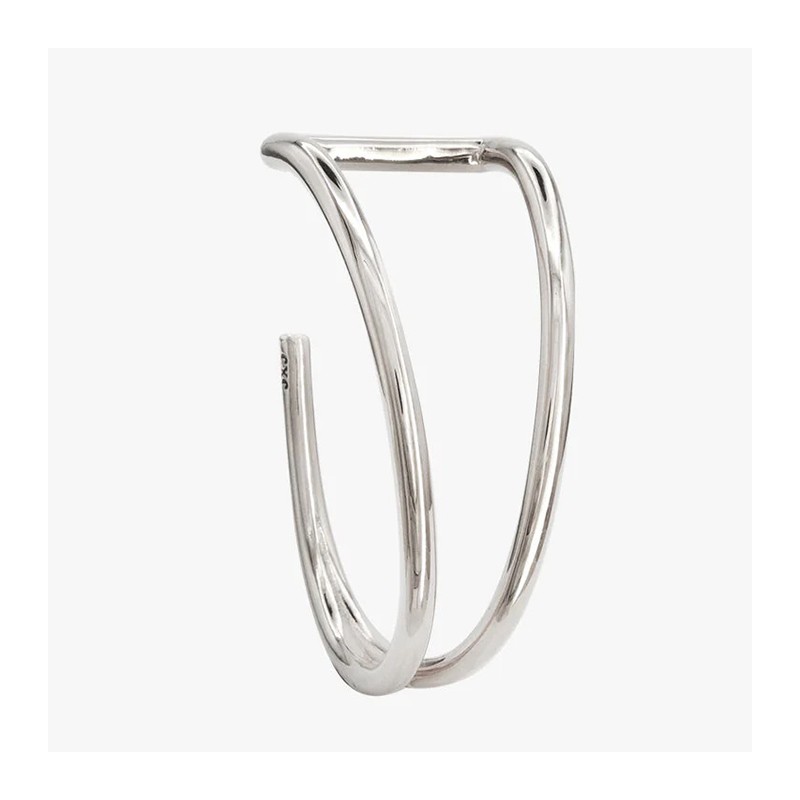 Bracelet GONCOLE SLIM Jonc ouvert boucle plaqué argent - CXC