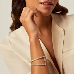Bracelet GONCOLE SLIM Jonc ouvert boucle plaqué argent