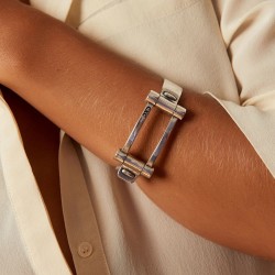 Bracelet HIDALGO BIG Jonc boucle plaqué argent