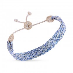 Bracelet BOX 1 Gold Silver Indigo - Fils d'or tressés - Maaÿaz
