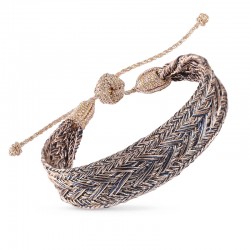 Bracelet INTERMIX Rose Gold Walnut Peppercorn - fils d'or tressés - Maaÿaz