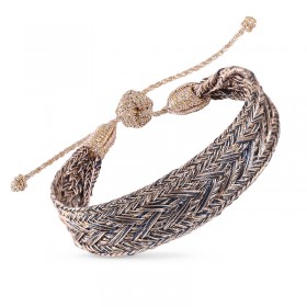 Bracelet INTERMIX Rose Gold Walnut Peppercorn - fils d'or tressés - Maaÿaz