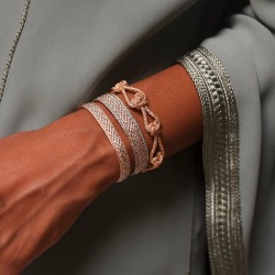 Bracelet IZY 1 Gold Silver Almond - fils d'or tressés Bracelet IZY 1 Gold Silver Almond - fils d'or tressés