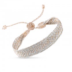 Bracelet IZY 1 Gold Silver Almond - fils d'or tressés - Maaÿaz