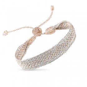 Bracelet IZY 1 Gold Silver Almond - fils d'or tressés - Maaÿaz