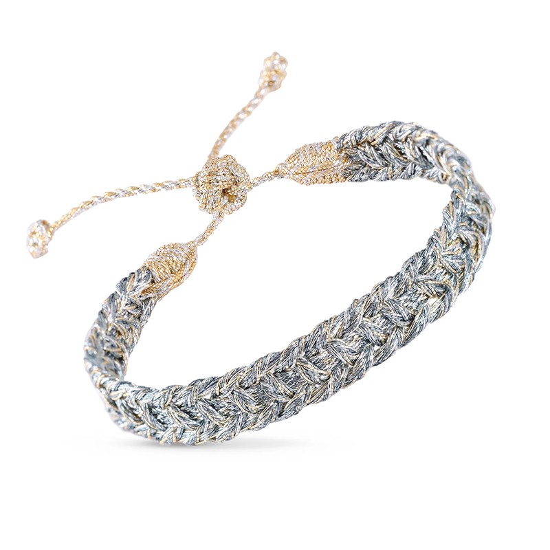 Bracelet AYLA 1 Gold Silver Nickel - Fils d'or tressés - Maaÿaz Bracelet AYLA 1 Gold Silver Nickel - Fils d'or tressés - Maaÿaz