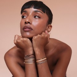 Bracelet EYA 2 Rose Gold Vintage Mocha - fils d'or tressés