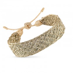 Bracelet LUMA 1 Gold Olive Branch - fils d'or tressés - Maaÿaz