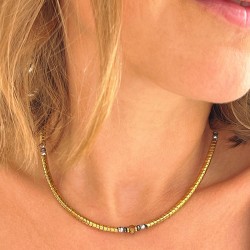 Collier RITA dorée & Hématites dorées - Maison 91