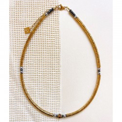 Collier RITA dorée & Hématites dorées