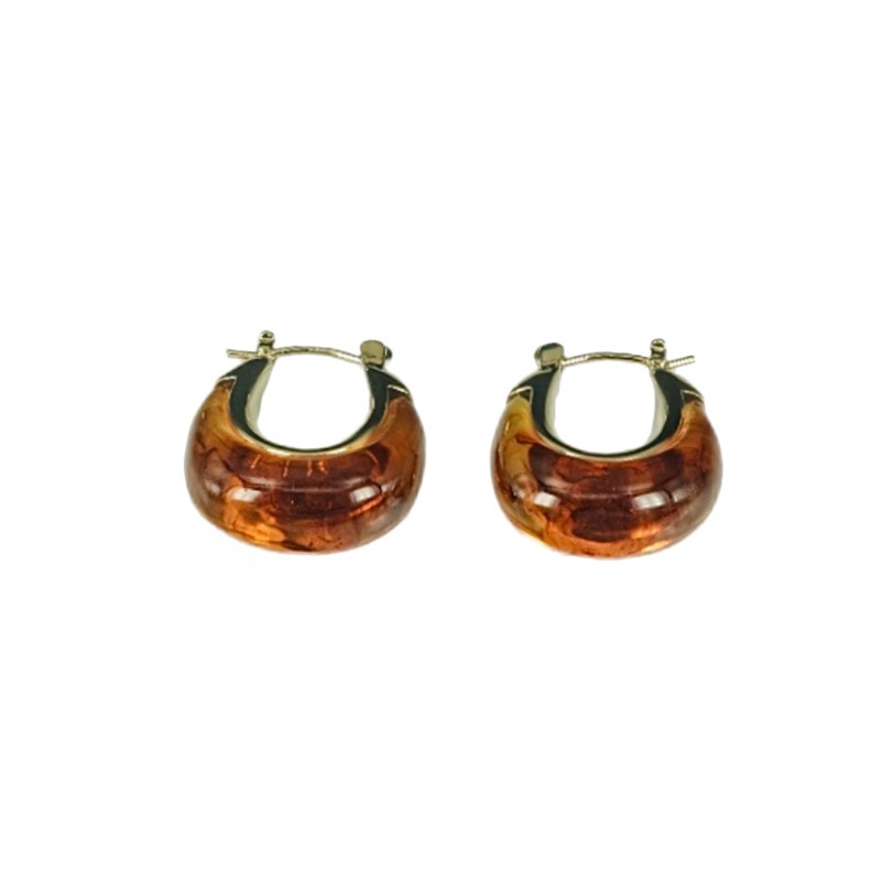 Boucles d'oreilles Créoles TORTOISE SHELL - Résine Ambre