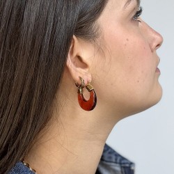 Boucles d'oreilles Créoles WINE - Résine Bordeaux