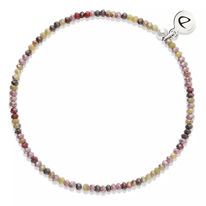 Bracelet élastique LE MIYUKI en argent - Violet Kaki Léopard Cerise - DORIANE Bijoux
