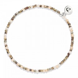 Bracelet élastique LE MIYUKI en argent - Beige Léopard Nude Marron- DORIANE Bijoux