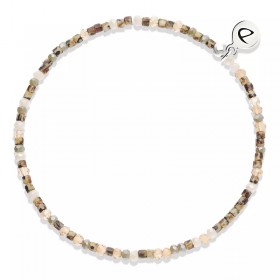 Bracelet élastique LE MIYUKI en argent - Beige Léopard Nude Marron- DORIANE Bijoux