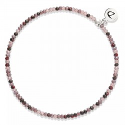 Bracelet élastique LE MIYUKI en argent - Violet Prune Cerise - DORIANE Bijoux