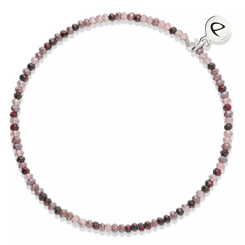 Bracelet élastique LE MIYUKI en argent - Violet Prune Cerise - DORIANE Bijoux